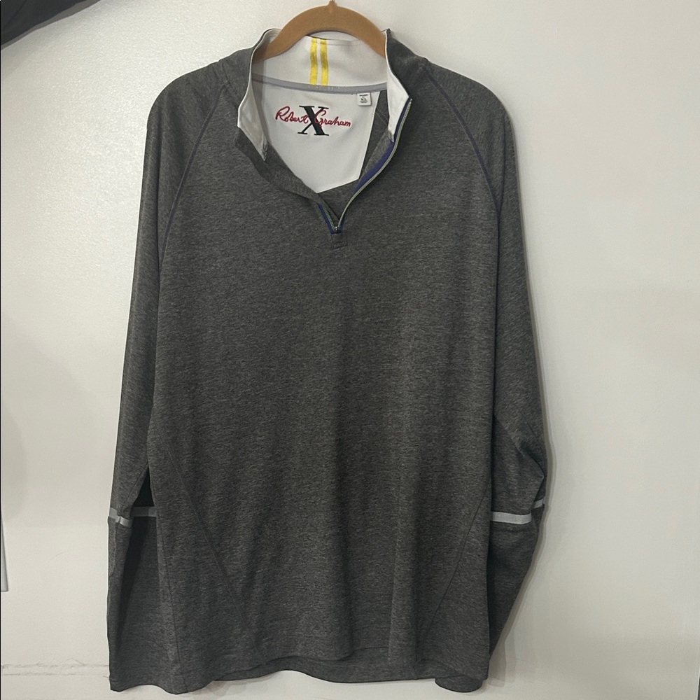 Robert Graham Gray Quarter-Zip Pullover
